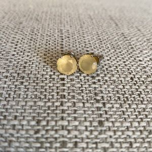 Champagne peachy gem stone stud earrings